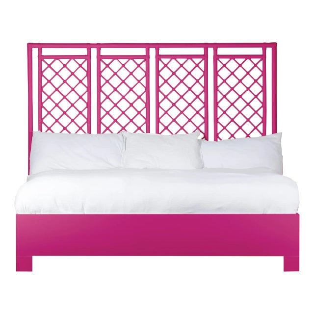 X & Diamond Platform Bed King, Hot Pink For Sale