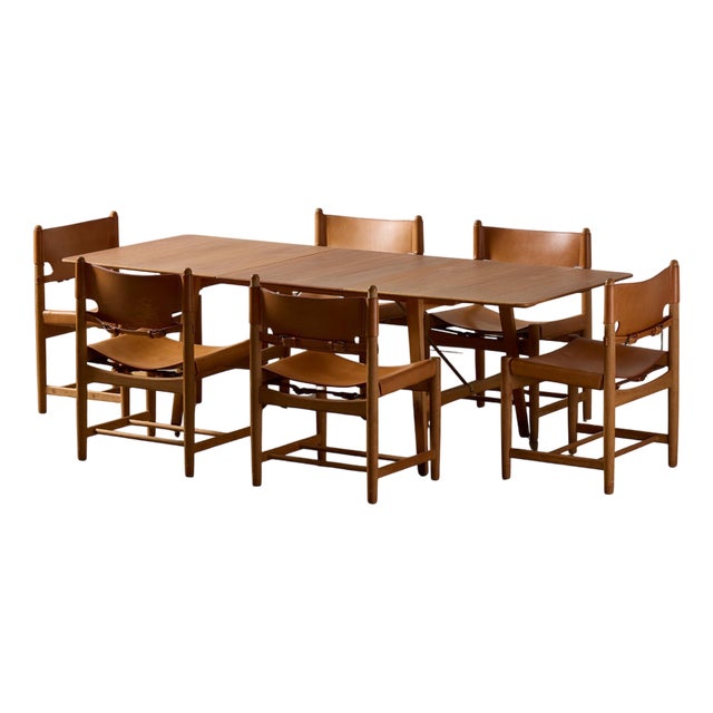 Dining Set by Børge Mogensen, 1960s, Set of 7 For Sale