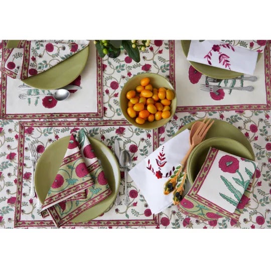 Poppy Magenta Napkins - a Pair For Sale - Image 6 of 9