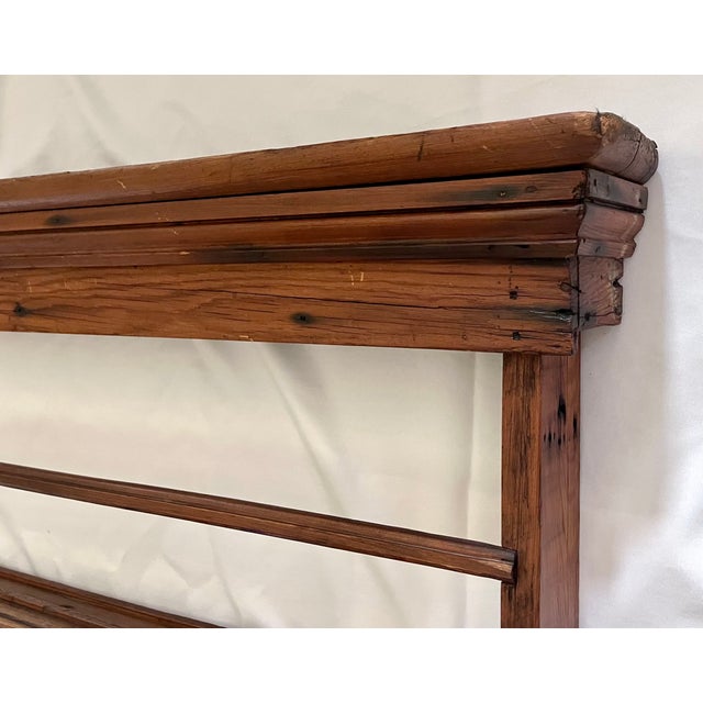 Vintage English Stained Pine Two-Shelf Wall Plate Rack For Sale - Image 9 of 11