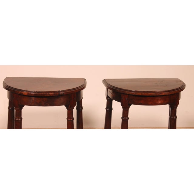 Louis XIII Style Bedside Tables in Walnut, Set of 2 For Sale - Image 4 of 12