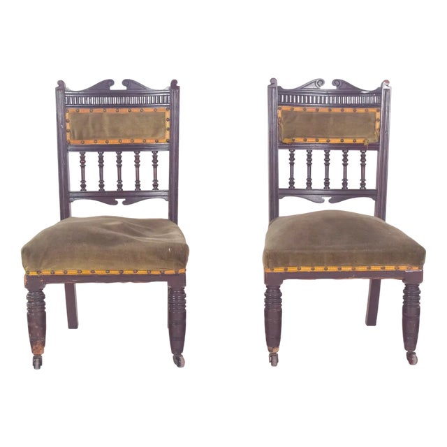 Set of English Ladies Chairs, 1920s For Sale