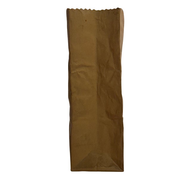 1980s Michael Harvey "Paper Bag" Ceramic Vase, Crinkle Craft Collection For Sale - Image 5 of 9