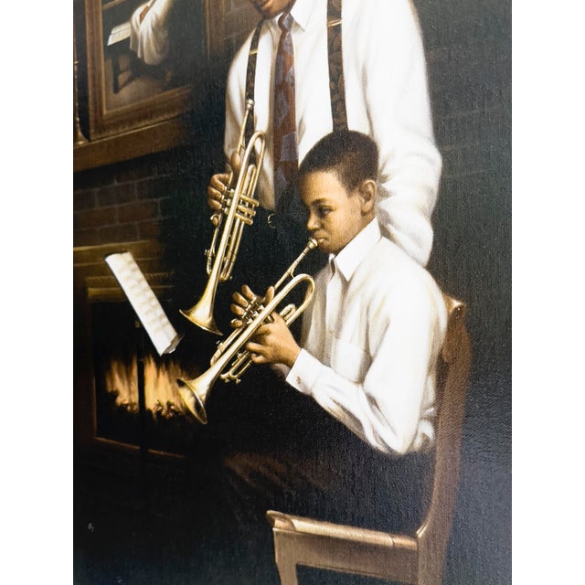 Mid-Century Modern Color Lithograph on Canvas, "Generations" by Jay C Baka For Sale - Image 4 of 11