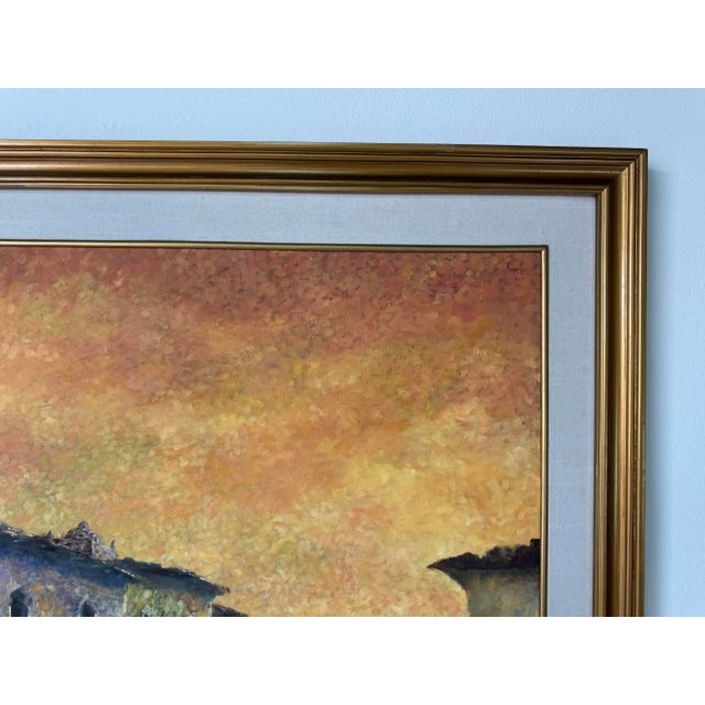 1998 Evelyn De Quinteros “Fantastic Midday” Spanish Village Oil on Canvas Painting For Sale In Miami - Image 6 of 12