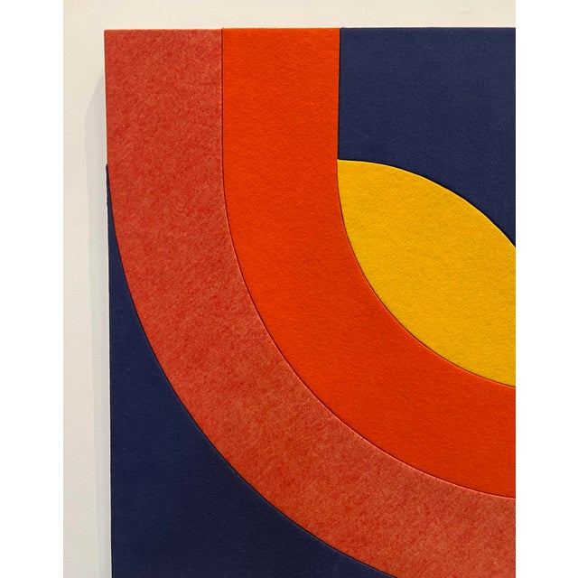 Large 1970s Mod Op Art Textile Art Wall Hanging Signed Fabregas '74 For Sale - Image 4 of 8