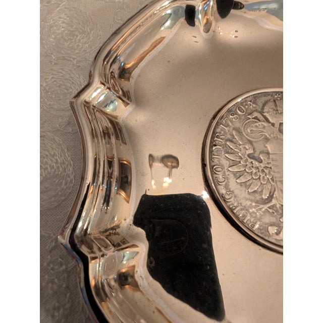 Early 20th Century Sterling Silver Small Dish Tray With Maria Theresa Thaler For Sale In Washington DC - Image 6 of 14