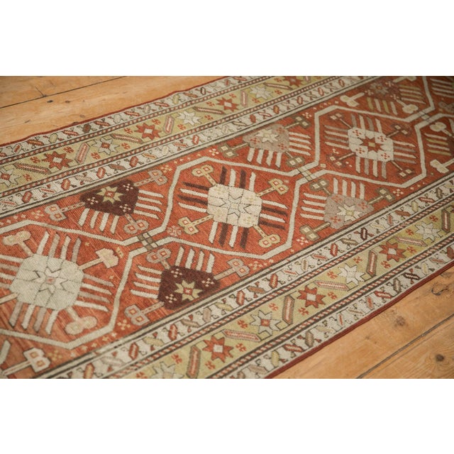 Antique Distressed Caucasian Rug Runner - 3'1" x 11'2" For Sale - Image 9 of 10