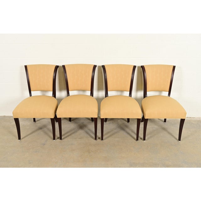 An exceptional set of four modern Regency or Art Deco style dining chairs By Barbara Barry for Baker Furniture USA, Circa...