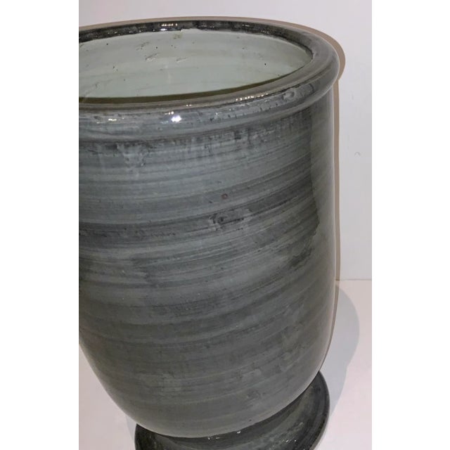 Stylish Modern Stripped Gray Glaze Porcelain Vase
