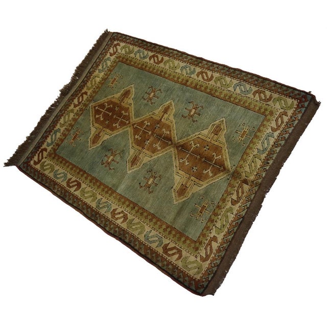 1950s Vintage Turkish Hand Knotted Rug, 1950s For Sale - Image 5 of 18