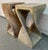 Make a bold, artistic statement with this striking pair of hand-carved sculptural wood side tables, where natural form...