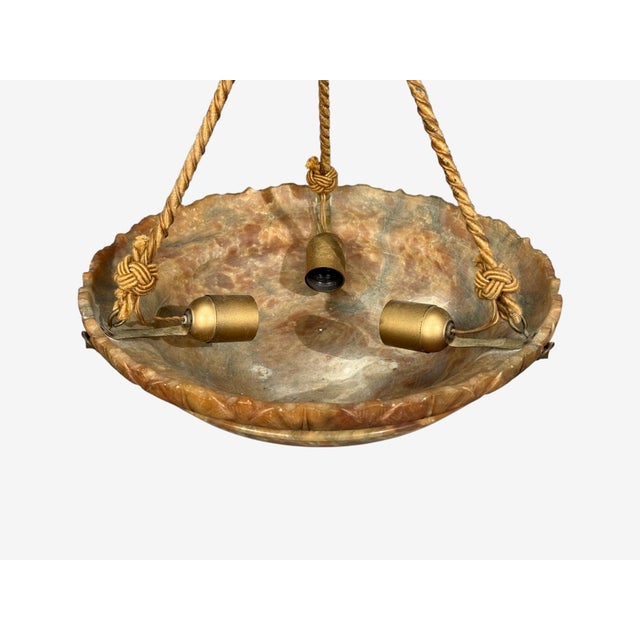 Swedish Art Deco, Pendant Light, Rope, Alabaster, Sweden, 1930s For Sale - Image 12 of 12