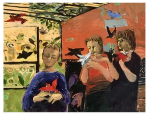 Monika Rossa, Children with Birds, 2011, Oil on Canvas
