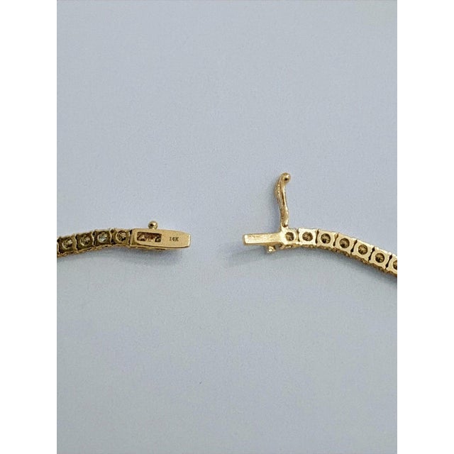 2020s 14k Yellow Gold Natural Diamond Tennis Necklace 11.8 Ct For Sale - Image 5 of 6