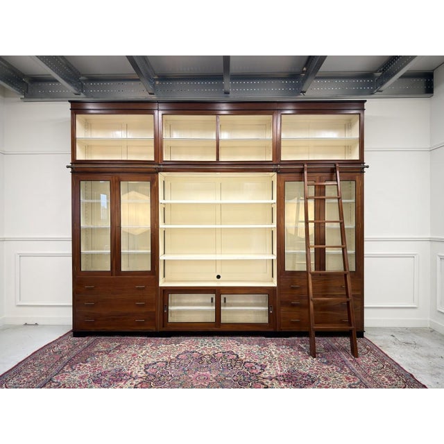 Large English Art Deco Bookcase For Sale - Image 3 of 18