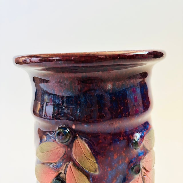 Huckleberry Art Pottery Vase by Tom Briney, Mountain Brook Studio Montana For Sale - Image 4 of 11