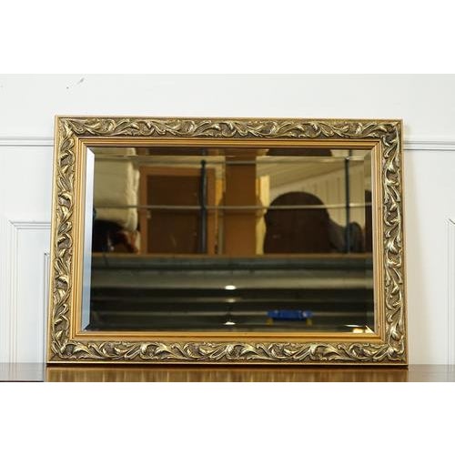 Vintage Cushioned Giltwood Bevelled Mirror For Sale - Image 11 of 16