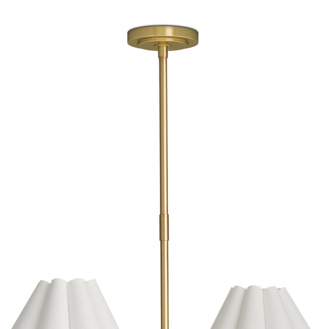 Regina Andrew Polly Chandelier, Natural Brass with Linen Scalloped Shade - 2 cartons For Sale - Image 4 of 6