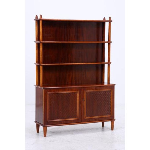 Vintage Bookcase in Mahogany by Nya Eftr. for Ehrlin Möbel Ab For Sale - Image 3 of 15
