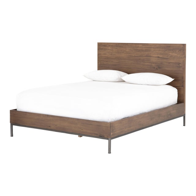 Four Hands Trey Bed, Auburn Poplar, Queen For Sale
