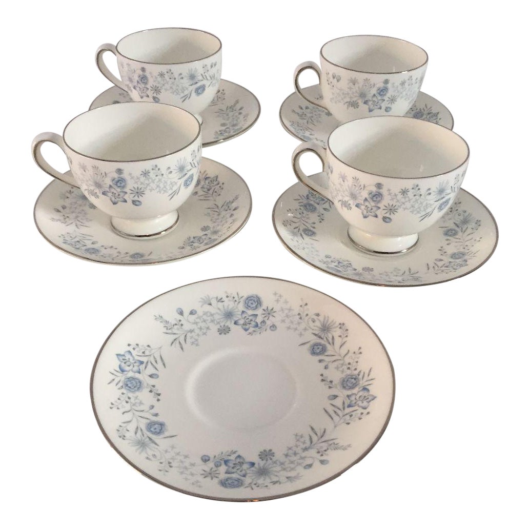 Wedgwood Fine China Tea Cups & Saucers Set of 9 Chairish