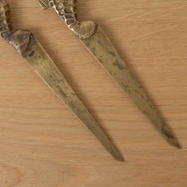 Brass 1950s French Brass Seahorse Letter Opener For Sale - Image 8 of 11