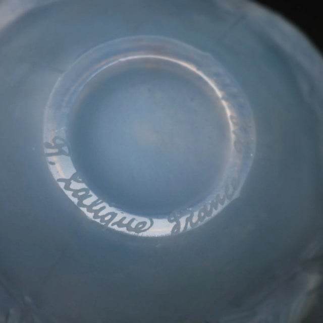 Cream Rene Lalique Opalescent Glass Oleron Vase For Sale - Image 8 of 8