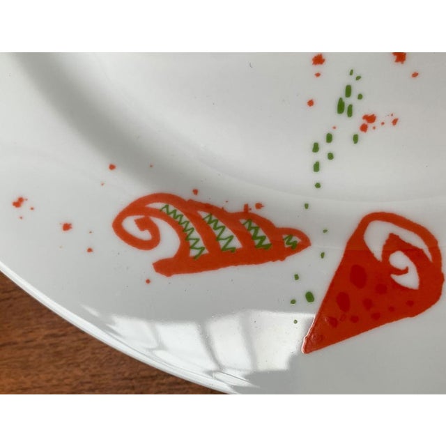 Vintage Postmodern Porcelain Plate with Subvention Decor by René Fehr for Lengsfeld Porzellan, 1990s For Sale - Image 5 of 14