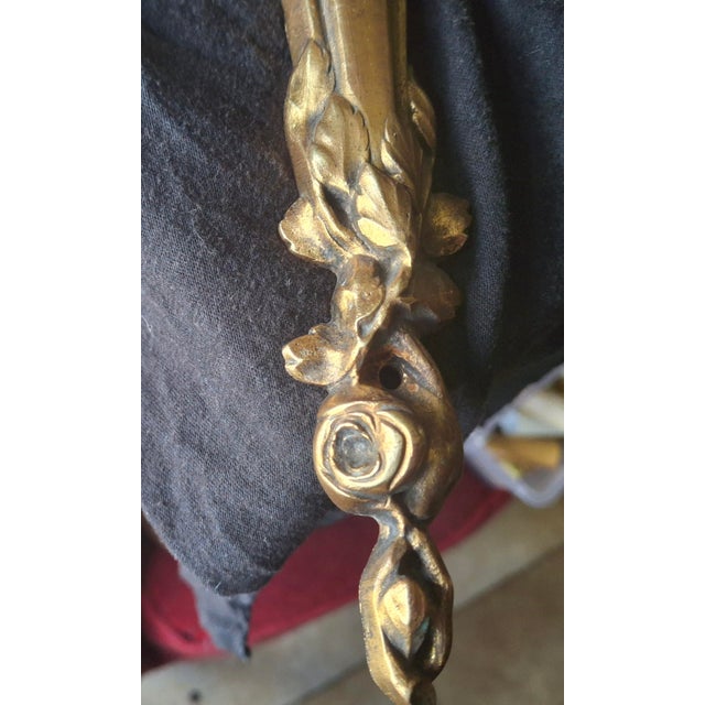19thc French Art Nouveau Gilt Bronze "Beautiful Baby Face" Sconce With Designer Art Glass Period Shade For Sale - Image 11 of 18