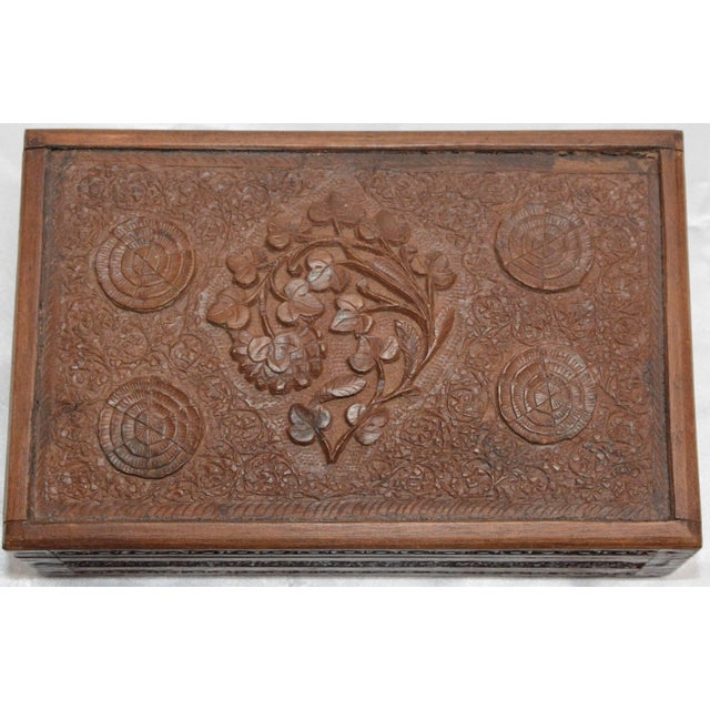 Carved Rosewood Tea Caddy For Sale In Nashville - Image 6 of 7