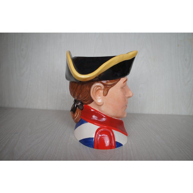 Red American Royal Doulton Revolutionary War Military Soldier Toby Character Jug For Sale - Image 8 of 16