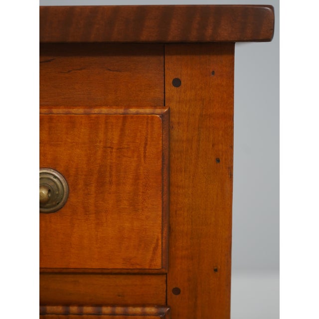 Brown Vintage Bench Made Tiger Maple 4 Drawer Bachelor Chest For Sale - Image 8 of 16
