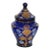 Cobalt Blue Glass Hand Painted Floral Urn Bonboniere Cookie Jar With Lid For Sale