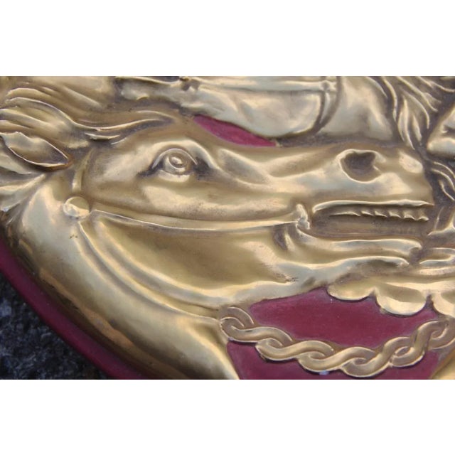 Ceramic Gold & Red Warrior Ceramic Plate, 1960s For Sale - Image 7 of 13
