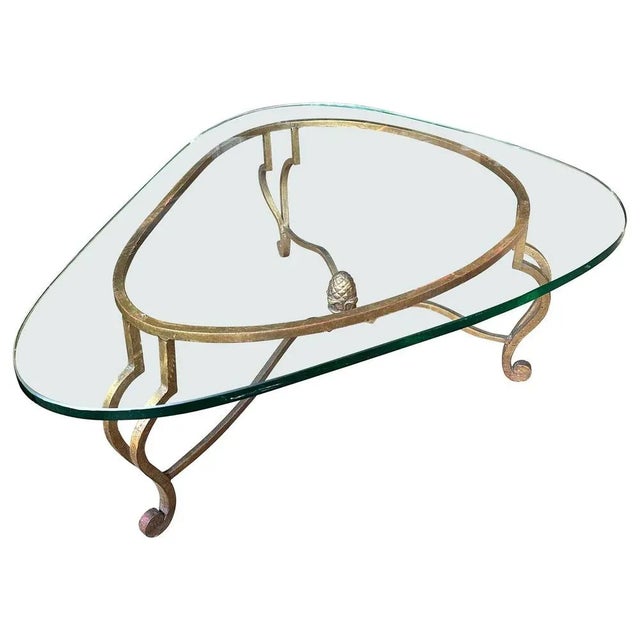 Gilt Wrought Iron Coffee Table by Maison Ramsay, 1960s For Sale - Image 11 of 11