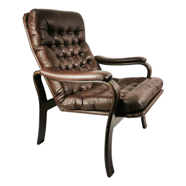 Mid-Century Modren Leather Chair, Denmark, 1970s For Sale