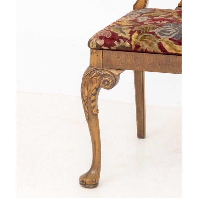 William and Mary Style Needlepoint Upholstered Walnut Dining Chairs, 6 For Sale - Image 13 of 16