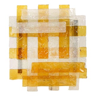Vintage Murano Glass Wall Lamp in Pulegoso Glass and Metal, Italy, 1960s For Sale