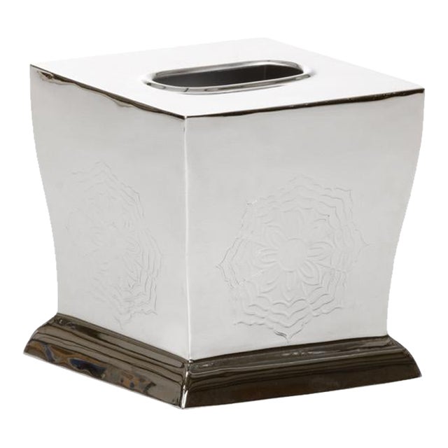 Wildwood Waved Edge Tissue Box - Nickel For Sale