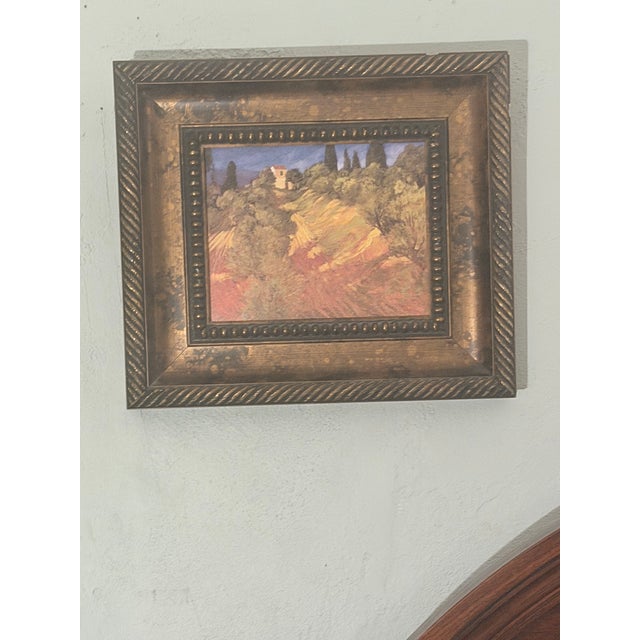 Brown Pair of Framed Philip Craig Impressionist Art Prints – "Hidecote Afterglow" & "Tuscan Hillside" For Sale - Image 8 of 12