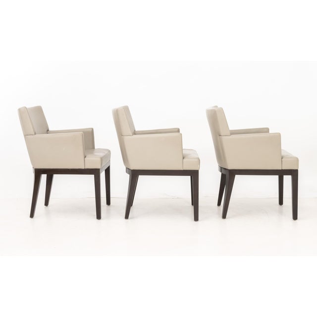 Taupe Christian Liaigre Style Taupe Upholstery Dining Chairs, 6 For Sale - Image 8 of 9