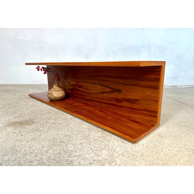 Minimalist Teakwood Wall Shelf, Germany, 1960s For Sale - Image 10 of 15