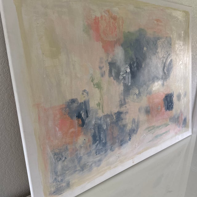 Cornflower Blue Original Large Abstract Acrylic Ethereal Painting For Sale - Image 8 of 12