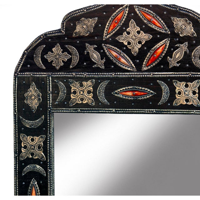 Glass Vintage Handcrafted Moroccan Mirror For Sale - Image 7 of 8