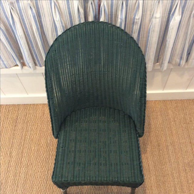 Vintage Green Wicker Chair Chairish