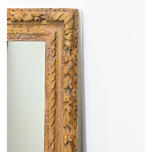 French 18th Century Hand-Carved Frame with New Mirror Plate For Sale - Image 13 of 14