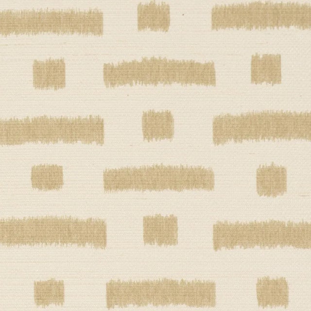 Schumacher SAMPLE - Schumacher Abstract Ikat Sisal Wallpaper In Beige For Sale - Image 4 of 5