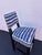 2000 - 2009 Blue & White Geometric Upholstered Counter Height Chairs With Nailhead Trim, Set of 4 For Sale - Image 5 of 7