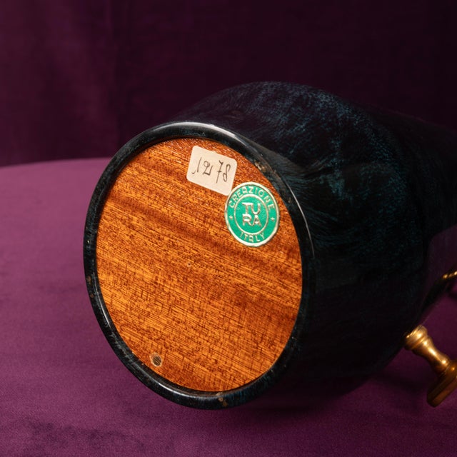 Mod. 1278D Blue Goatskin Parchment Thermos by Aldo Tura, Italy, 1950 For Sale - Image 16 of 17